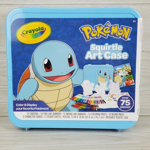 Crayola Pokemon Squirtle Art Case Supplies Craft Kit Stickers Poster Color - Picture 1 of 6